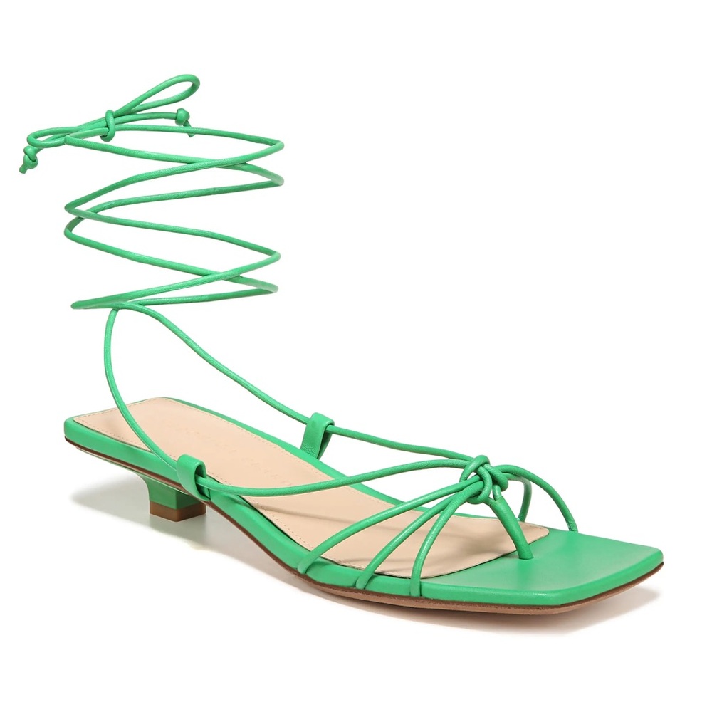 VERONICA BEARD Leather Foley Strappy Sandals (Green)